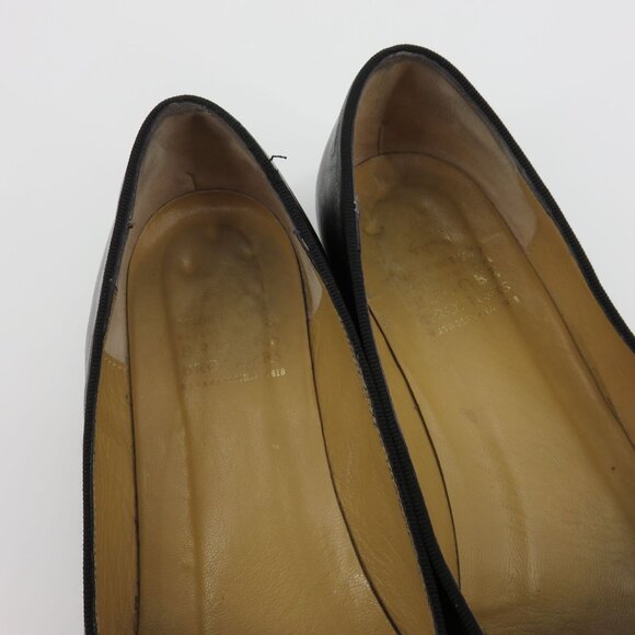 Brooks Brothers Women 8 M Solid Black Leather Loafers Slip On Shoes Flats Italy - Picture 10 of 16